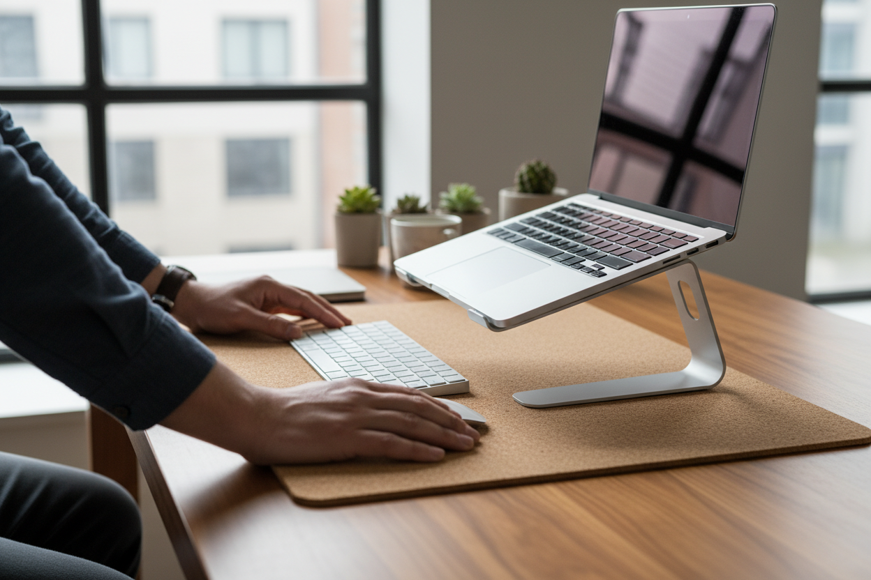 Dalle cork sous équipement électronique