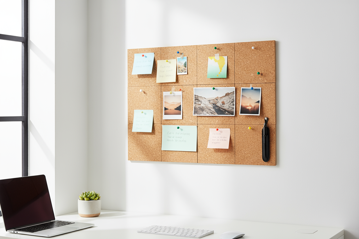 Plaques liège comme memo board mural