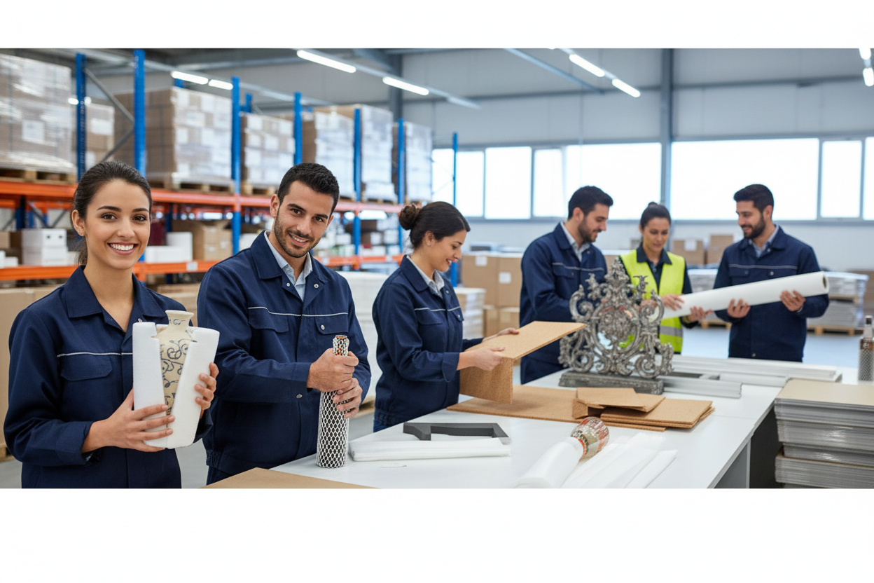 Professionnels méditerranéens avec solutions de protection